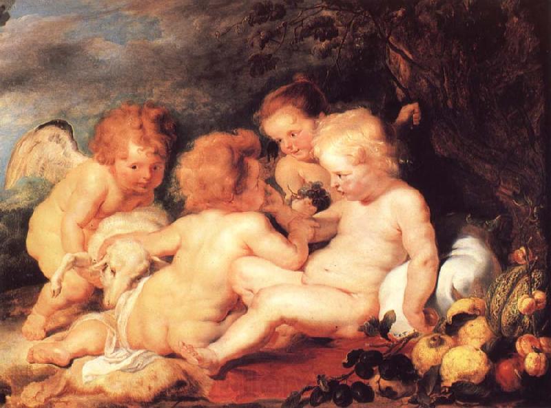Peter Paul Rubens Christ and Saint John with Angels Spain oil painting art